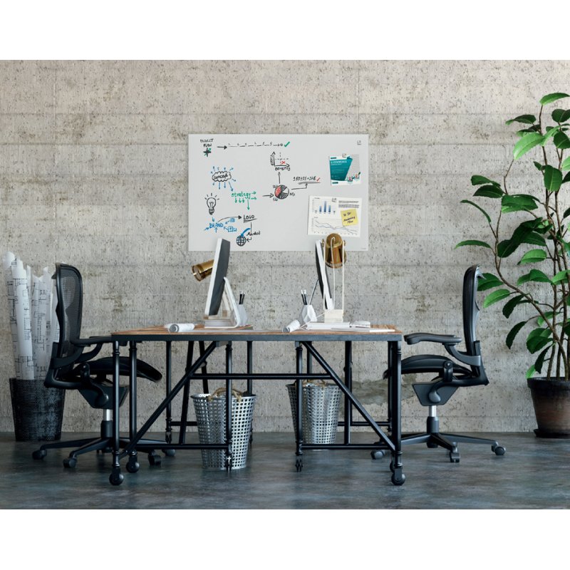 Sigel tableau magnétique en verre artverum, blanc pur, 910×460 mm