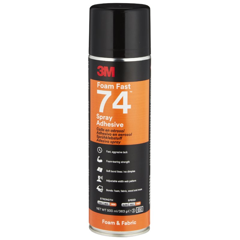3M spuitlijm FoamFast 74, schuim, oranje, 500 ml
