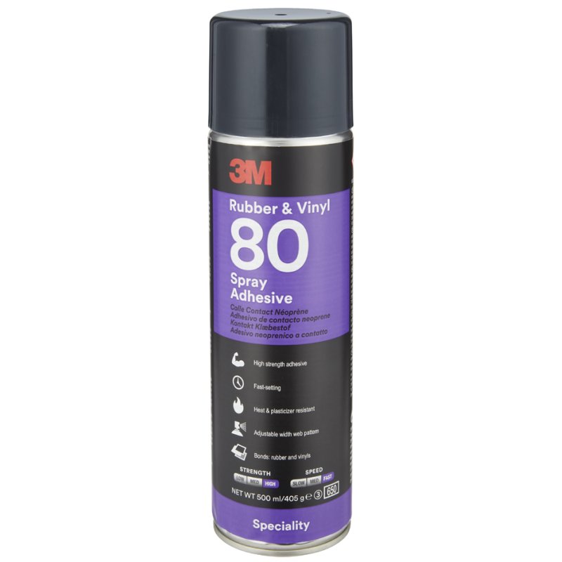 3M spuitlijm Rubber & Vinyl 80, geel, 500 ml