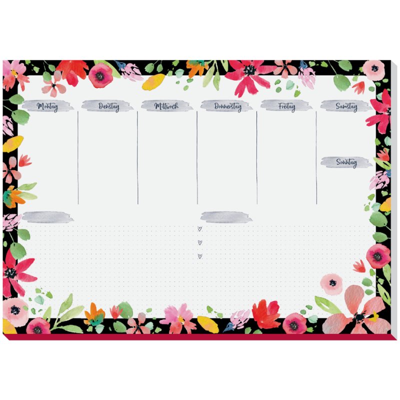 Sigel writing pad Jolie Flower Love, A3, 30 sheets, weekly planner