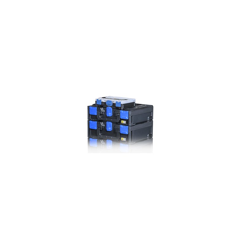 allit Minibox EuroPlus MetaBox 63, zwart/blauw, 6 vakken, 250×167×63 mm