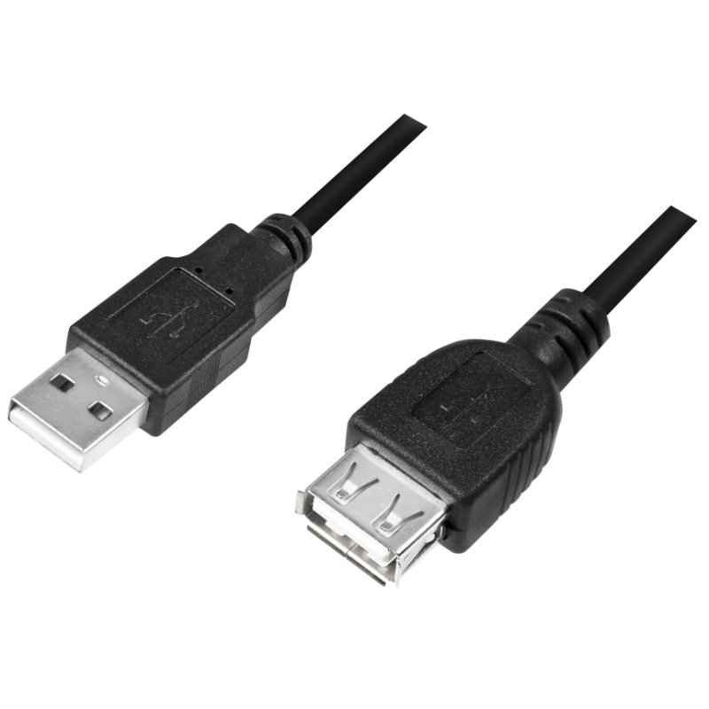 LogiLink USB 2.0 to RS232 adapter, black, with extension cable, 115 kbit/s