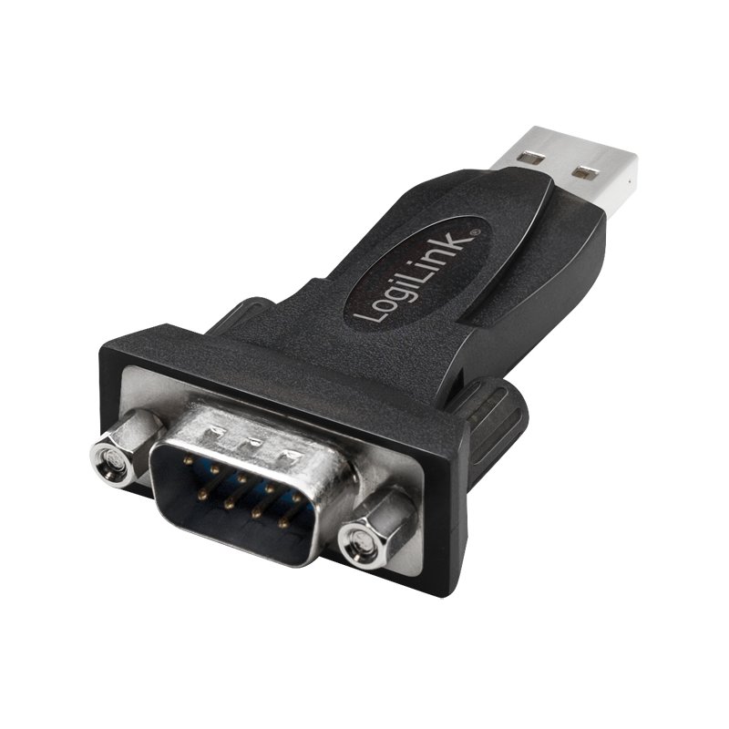 LogiLink USB 2.0 to RS232 adapter, black, with extension cable, 115 kbit/s