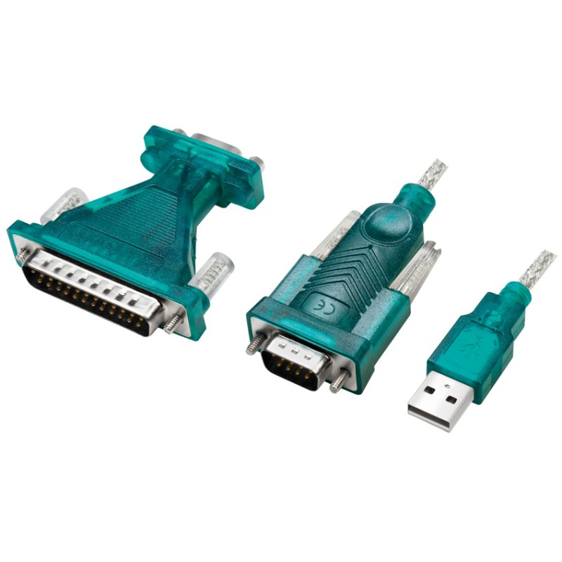 LogiLink USB 2.0 naar RS232 adapter, 9/25-polig, verlengkabel, 1,3 m