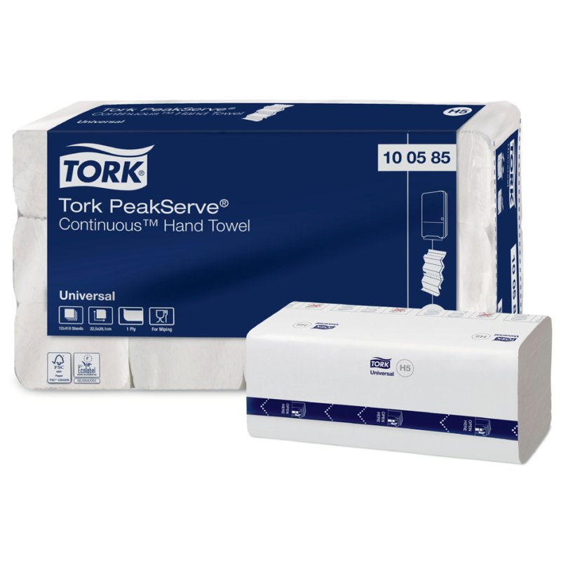 Tork continu-handdoekrol PeakServe, 201 × 225 mm, wit, 12 × 410 vel