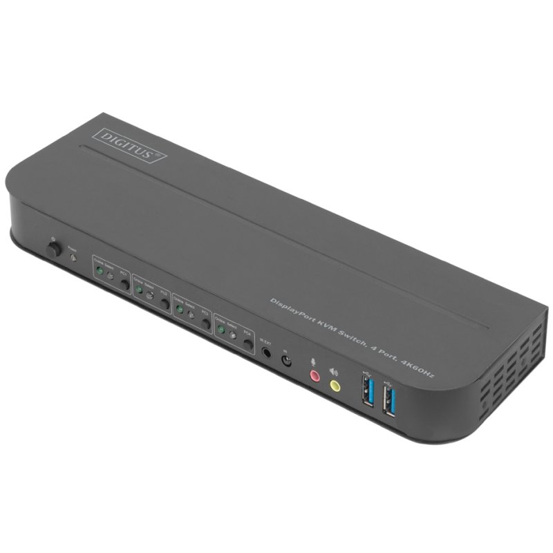 DIGITUS KVM switch 4-port, audio inputs/outputs