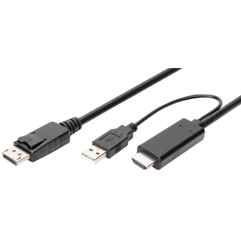DIGITUS 4K HDMI naar DisplayPort adapterkabel, zwart, 2 meter