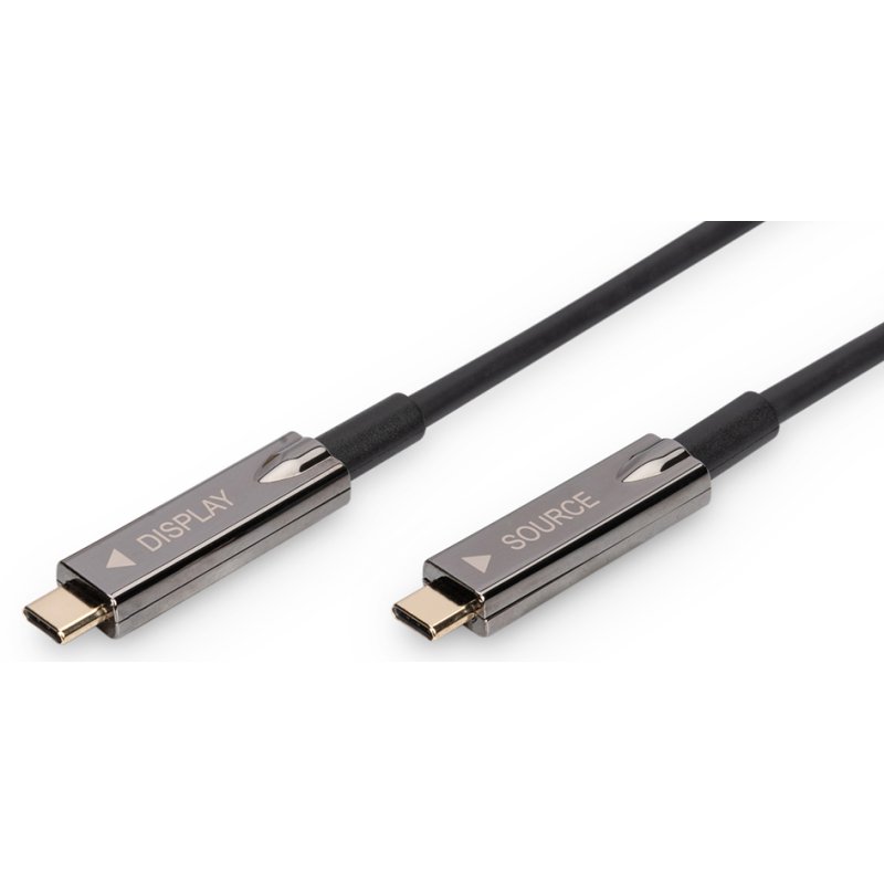DIGITUS Câble fibre optique USB-C, 20 mètres, transfert vidéo 4K