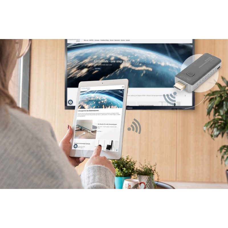 DIGITUS Wireless HDMI zender Click & Present, zwart, 50 m bereik