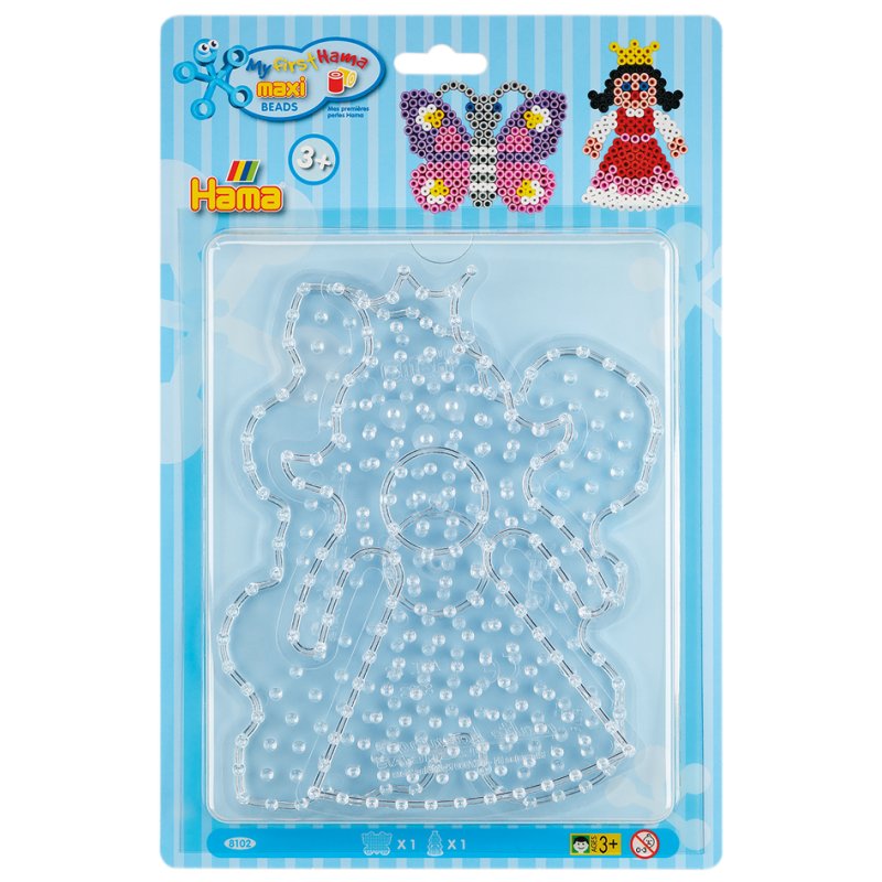 Hama plaque à perles à repasser papillon princesse, maxi, 2 pièces