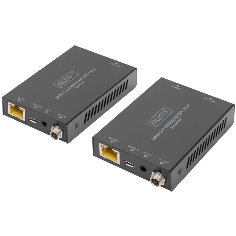 DIGITUS HDMI extender set, 4K/60Hz, 70 m, black
