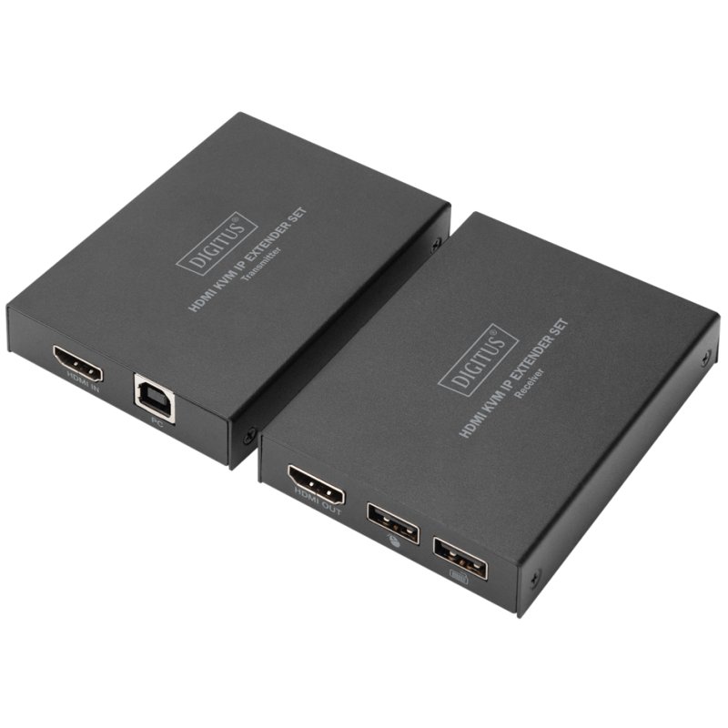 DIGITUS HDMI KVM IP extender set, black, up to 150 m, HDMI 1.4