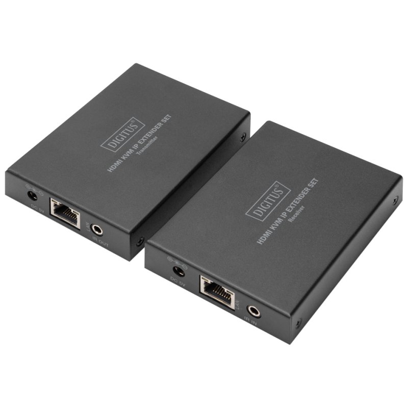 DIGITUS HDMI KVM IP extender set, black, up to 150 m, HDMI 1.4