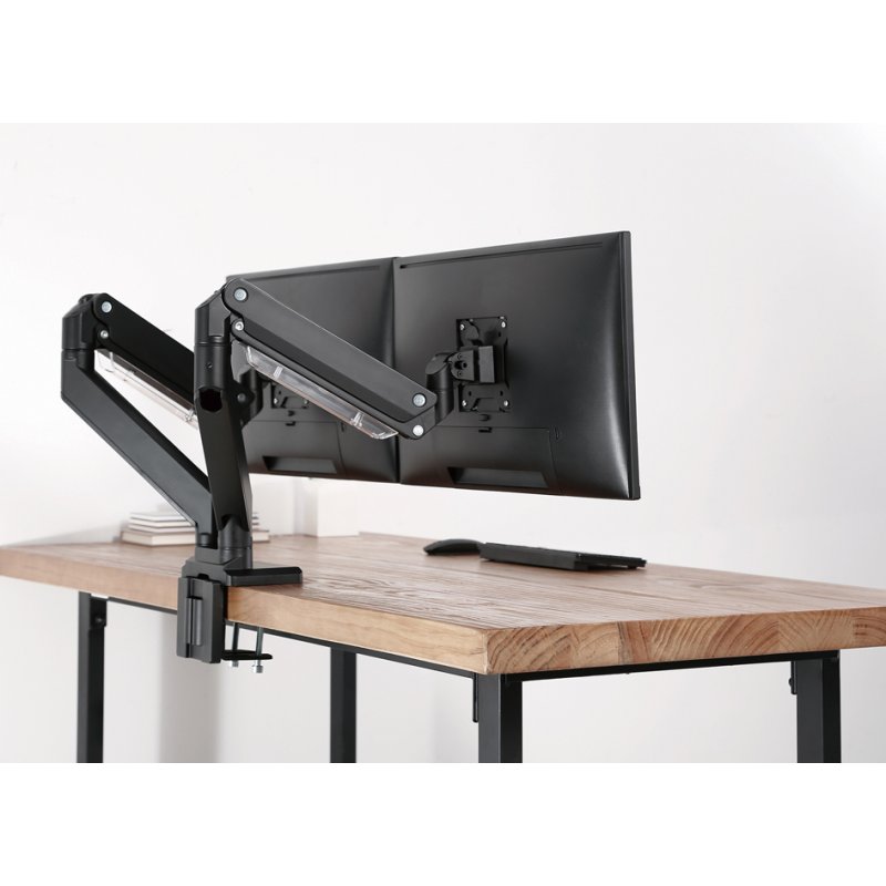 DIGITUS universele dual monitorarm, klembevestiging, zwart, 17-35 inch