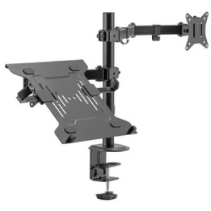 DIGITUS universele monitorarm met laptophouder, zwart, 17-32 inch