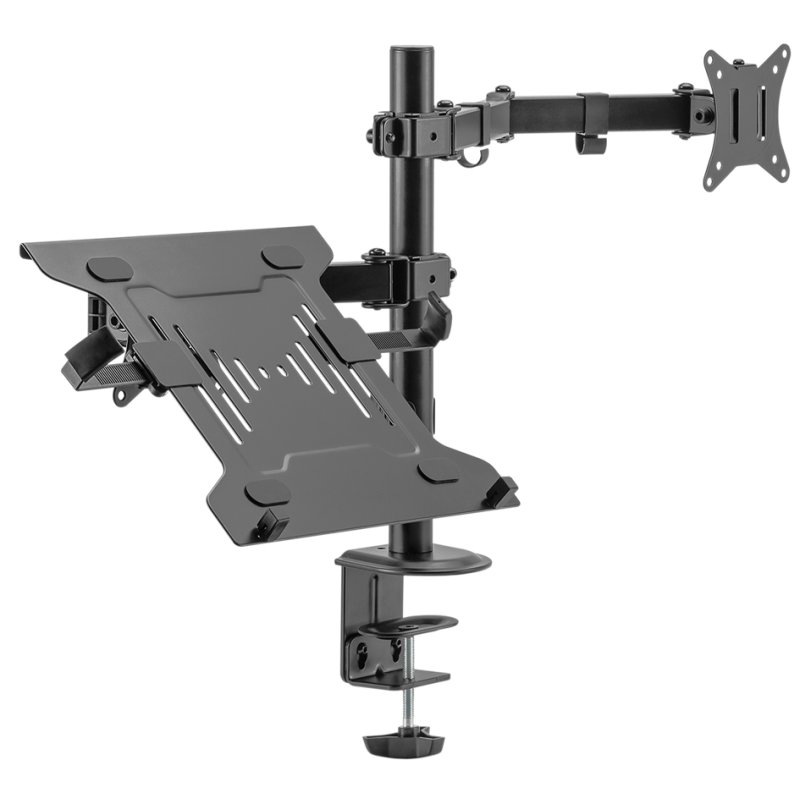 DIGITUS universele monitorarm met laptophouder, zwart, 17-32 inch