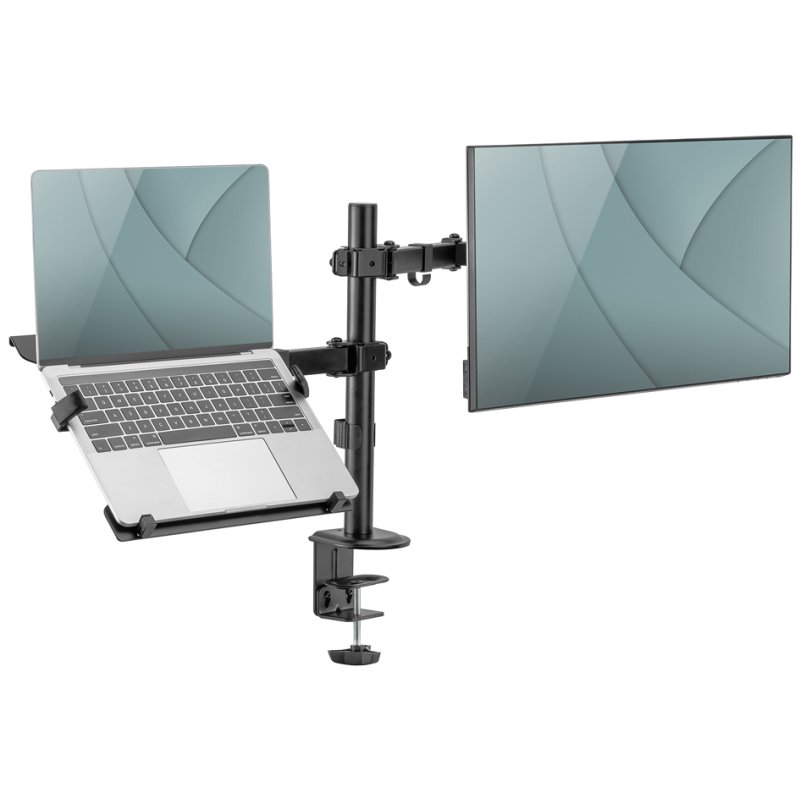 DIGITUS universele monitorarm met laptophouder, zwart, 17-32 inch