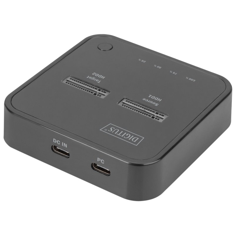 DIGITUS Station d'accueil SSD, fonction de clonage hors ligne, USB-C, noir