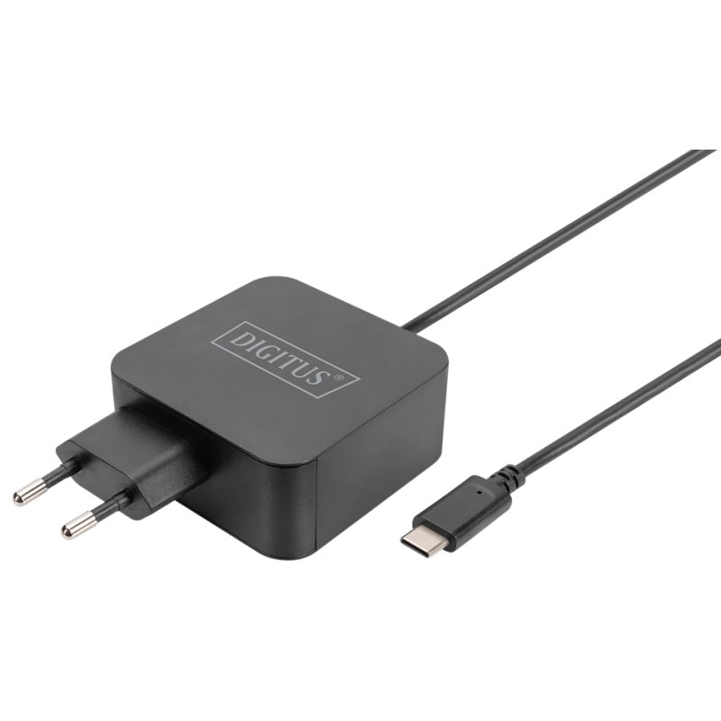 DIGITUS Chargeur USB-C pour ordinateur portable, 65 Watts, noir, 1,2 m
