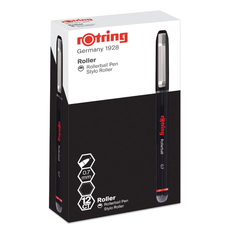 Rotring stylo roller, 0,7 mm, bleu, 12 pièces