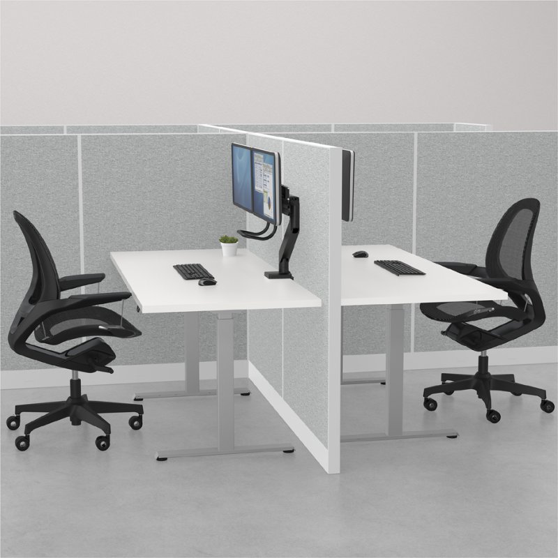 Fellowes bras de moniteur Eppa Crossbar double, blanc, jusqu'à 32 pouces, 2x8 kg