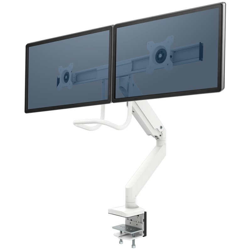 Fellowes bras de moniteur Eppa Crossbar double, blanc, jusqu'à 32 pouces, 2x8 kg