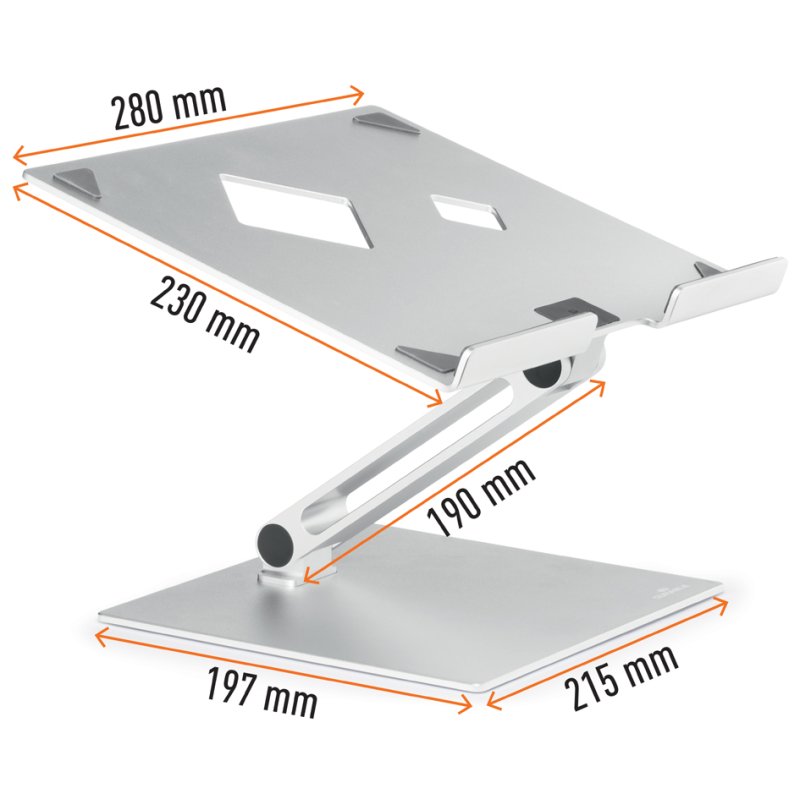 DURABLE laptopstandaard RISE, metallic zilver, 10-17 inch, aluminium