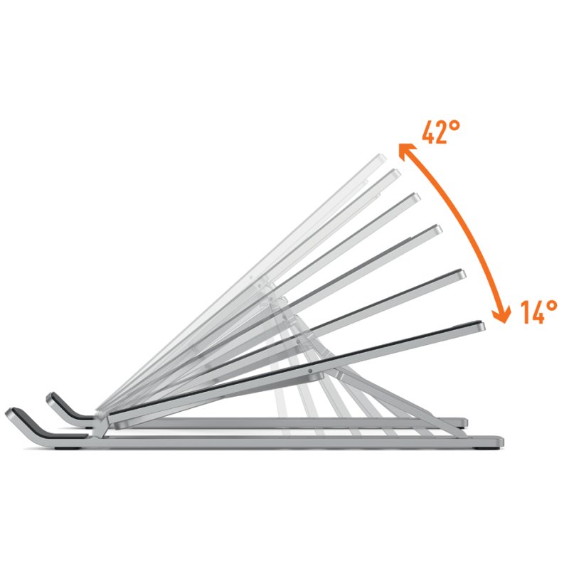 DURABLE Porte-ordinateur portable FOLD, pliable, argent métallisé, jusqu'à 15 pouces