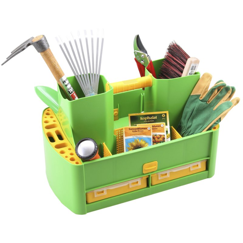 allit tuingereedschapskist GardenAid, groen/geel, 485×295×300 mm