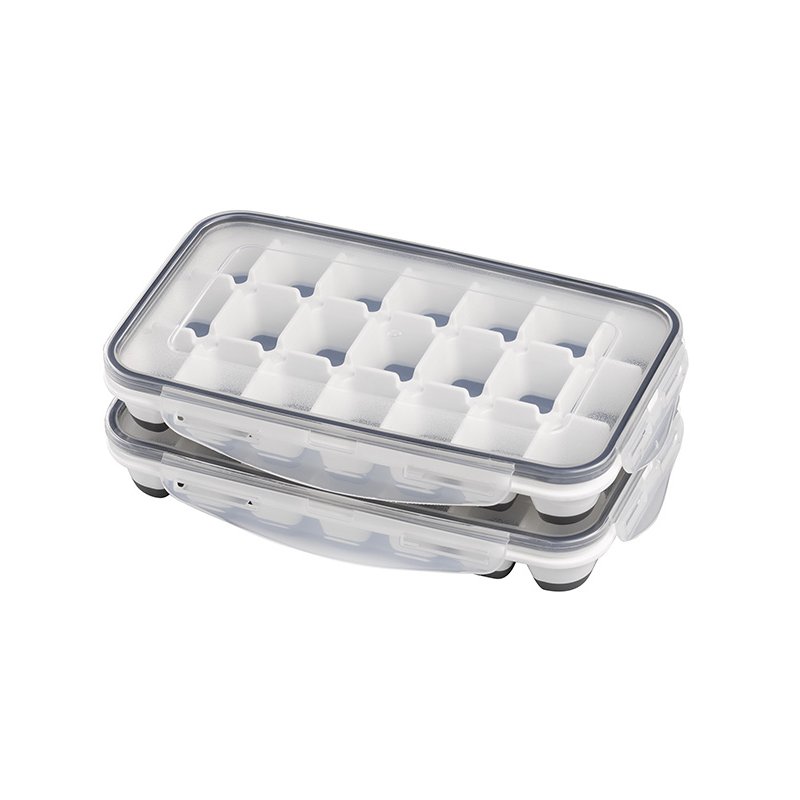 APS bac à glaçons avec couvercle, transparent/gris, lot de 2