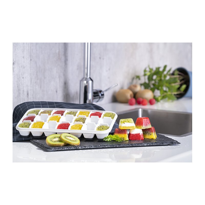 APS bac à glaçons avec couvercle, transparent/gris, lot de 2