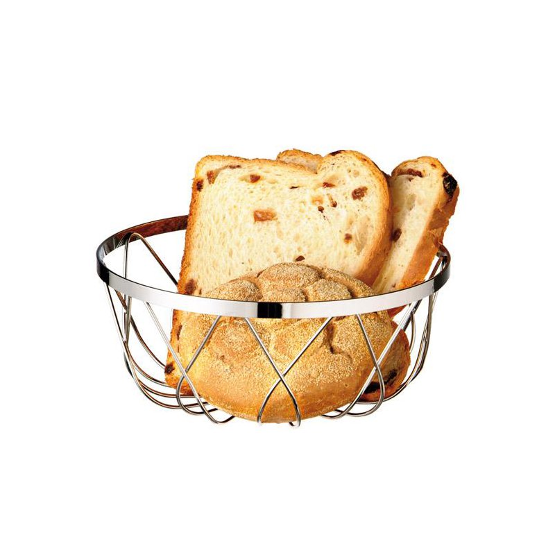 APS panier à pain et fruits, rond, diamètre 180 mm, métal chromé