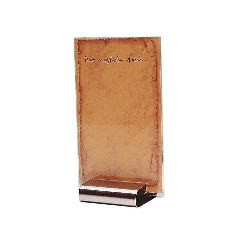APS porte-carte de table, argent, acier inoxydable, poli mat brossé