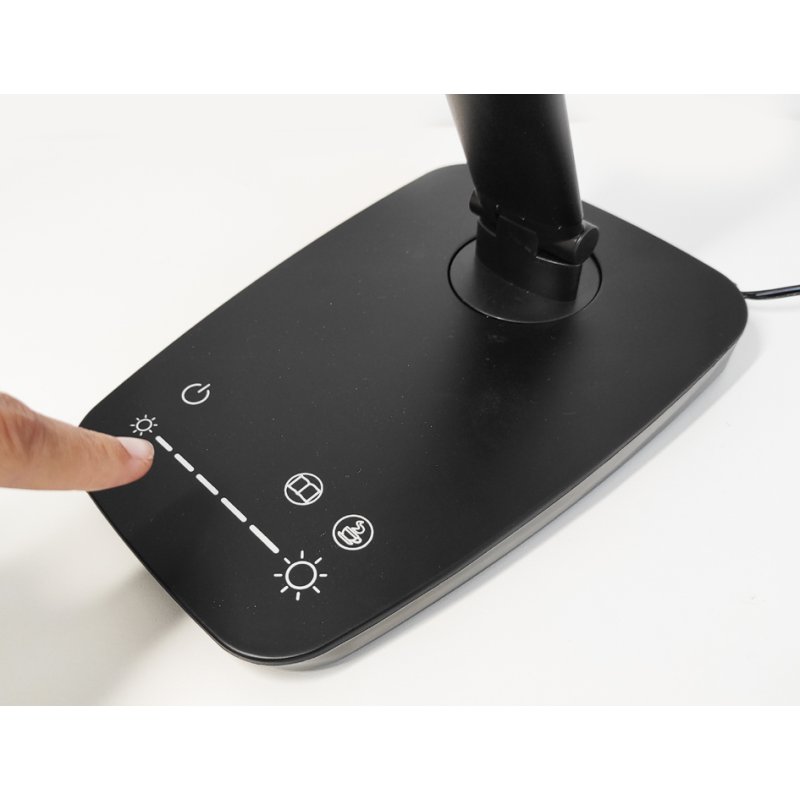 UNiLUX Lampe de bureau LED TWISTLED, noir, 14W, fonction de recharge USB