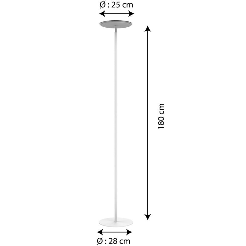 UNiLUX Lampadaire LED LEDDY, blanc, 180 cm, 31W