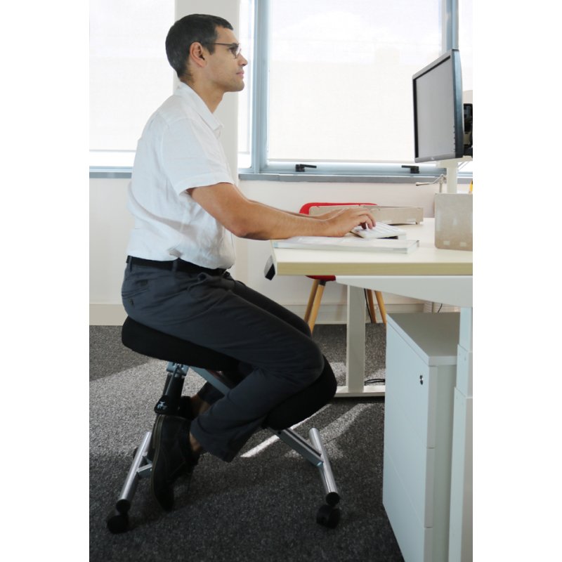 UNiLUX ergonomic kneeling chair ERGO LEG, black, 150 kg load capacity