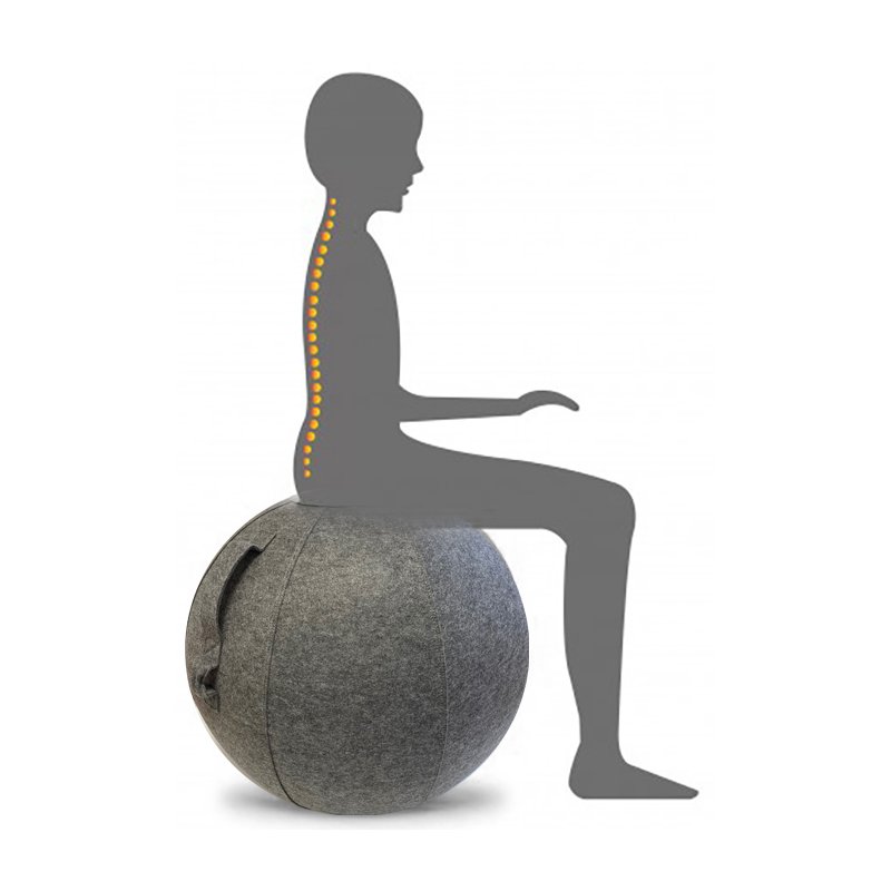UNiLUX ergonomic seating ball ERGO SPHERE, grey, 65 cm, max. 150 kg