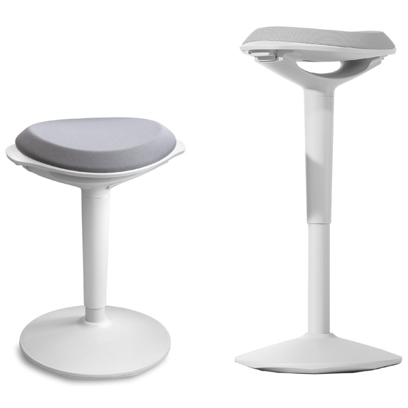 UNiLUX ergonomic stool ERGO BOOST, white-grey, height adjustable 550-700 mm