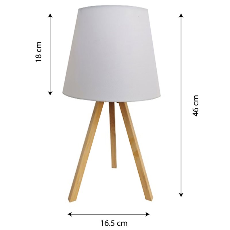 UNiLUX LED desk lamp KATY, white/bamboo, 5W, 594 lumen