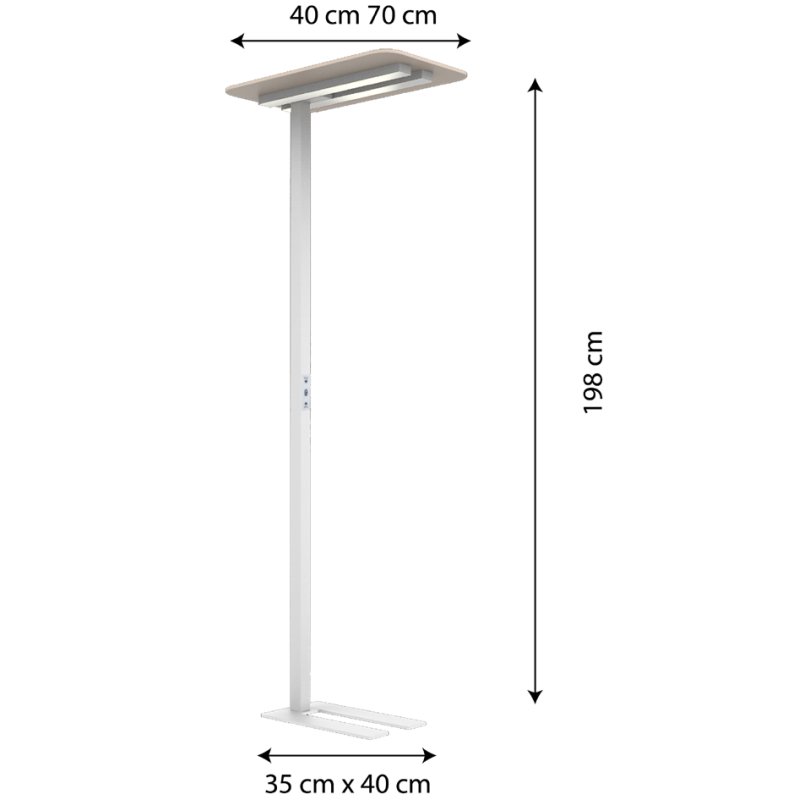 UNiLUX Lampadaire LED NEXUS, blanc, panneau feutré, 54W