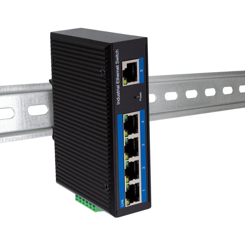 LogiLink Professional industrial Fast Ethernet switch, 5-port, unmanaged, black metal