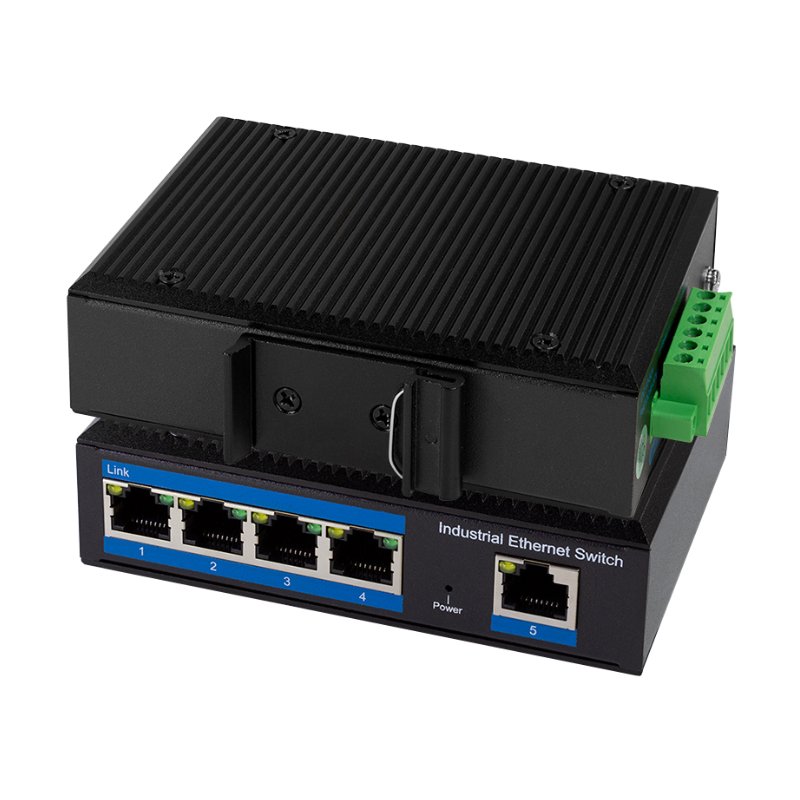 LogiLink Professional commutateur ethernet gigabit industriel PoE, 5 ports, non managé, noir métal