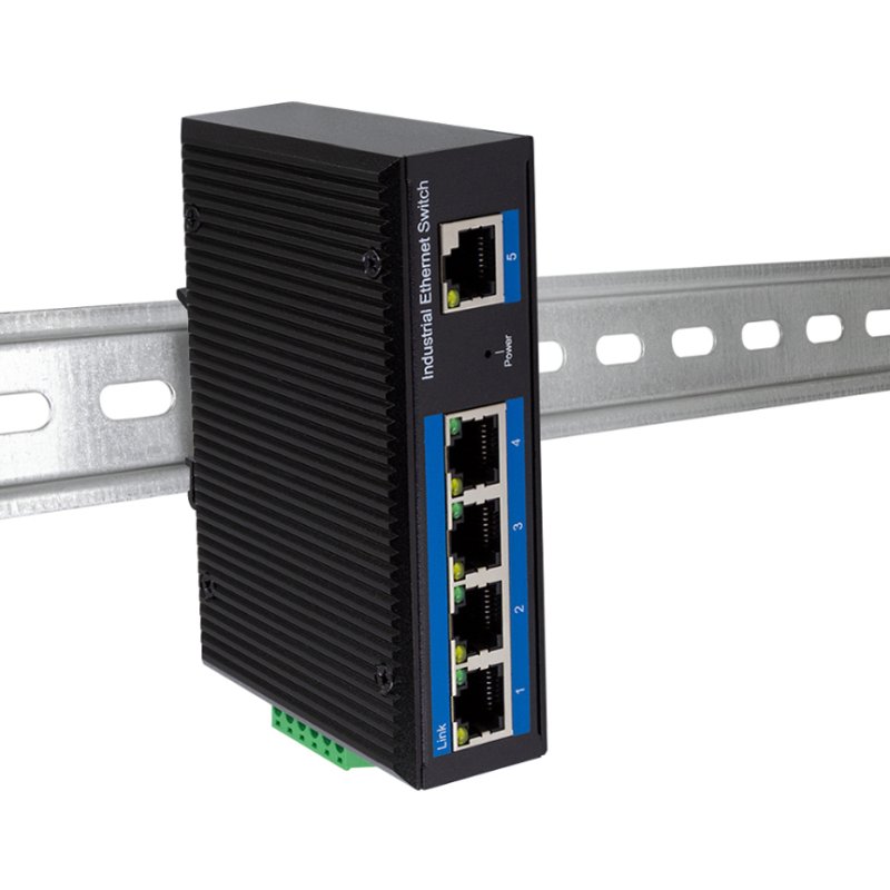 LogiLink Professional commutateur ethernet gigabit industriel PoE, 5 ports, non managé, noir métal