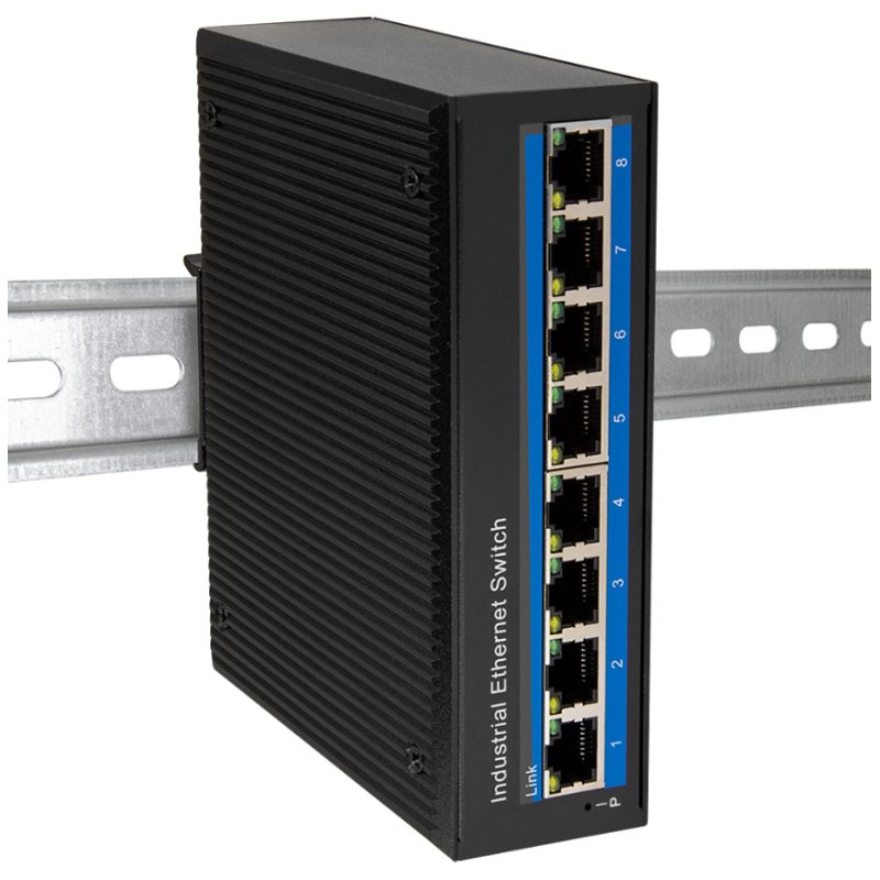 LogiLink Professional industrial Gigabit Ethernet PoE switch, 8-port, unmanaged, IP40