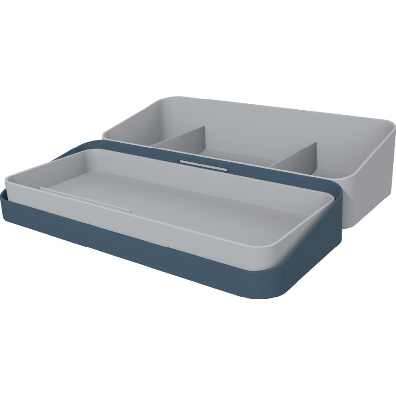 Helit organisateur de bureau mobile, bleu, 225×100×56 mm, empilable