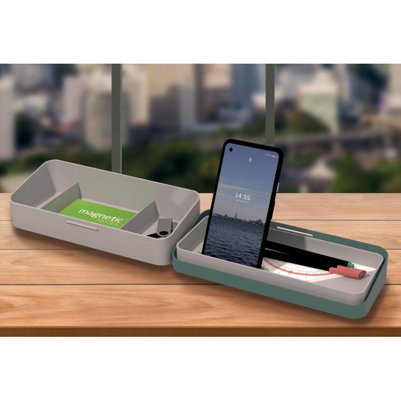Helit organisateur de bureau mobile, bleu, 225×100×56 mm, empilable