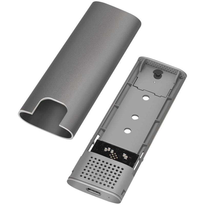 LogiLink enclosure M.2 NVMe PCIe & SATA SSD, USB 3.2 Gen 2, silver aluminium, up to 4 TB