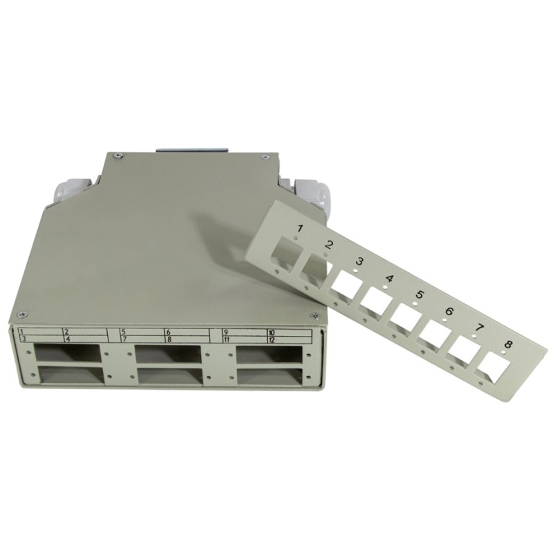LogiLink Professional boîtier de rangement fibre optique, coupleur LC ou SC, gris clair RAL 7035