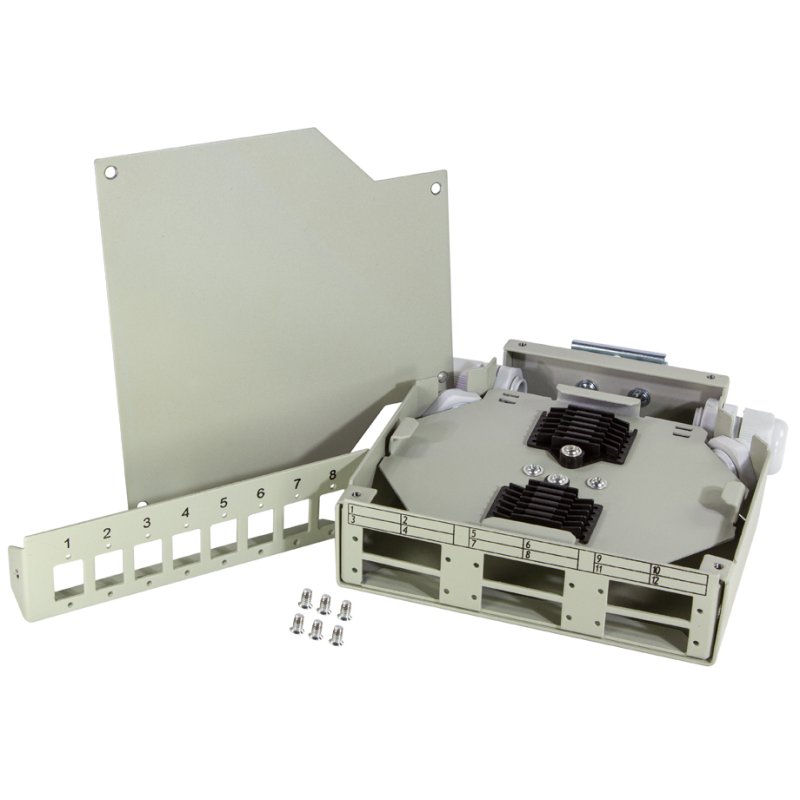 LogiLink Professional boîtier de rangement fibre optique, coupleur LC ou SC, gris clair RAL 7035