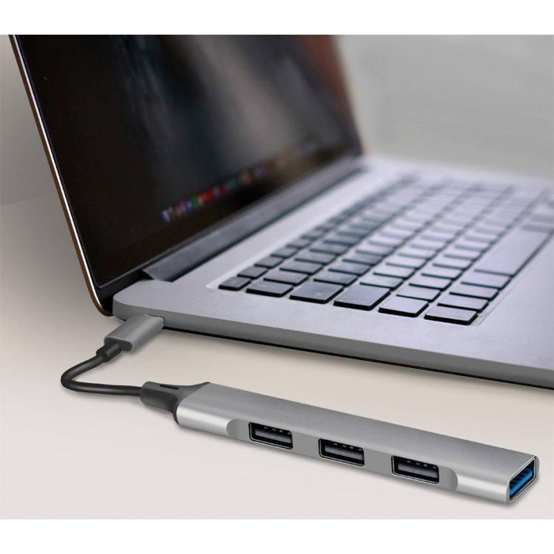LogiLink USB 3.2 Gen 1 Hub mince, 4 ports, boîtier aluminium, gris